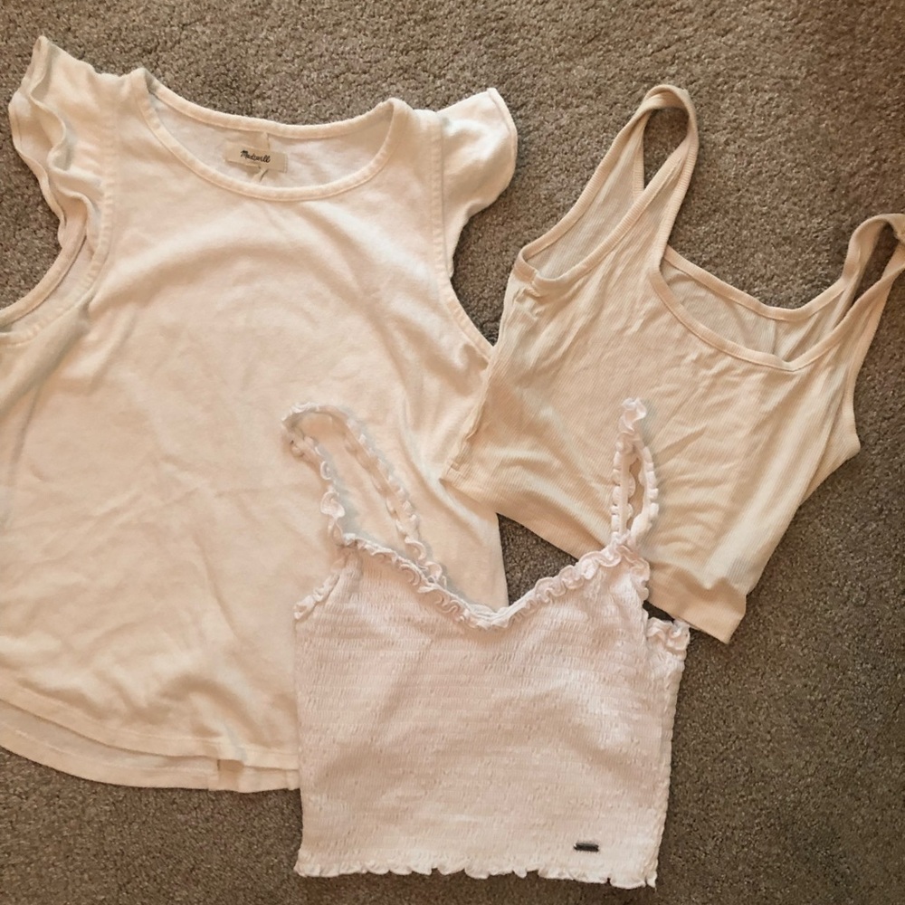 White/cream Tank Top Trio Bundle